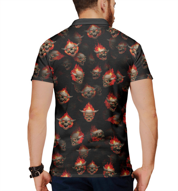 Мужское поло с изображением Lost souls form DooM цвета Белый