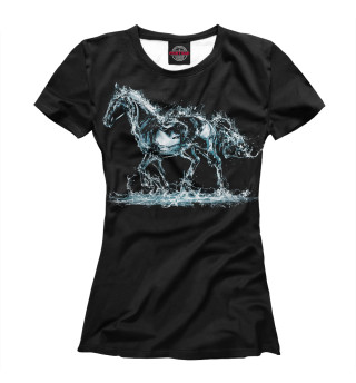 Женская футболка Конь-Вода
