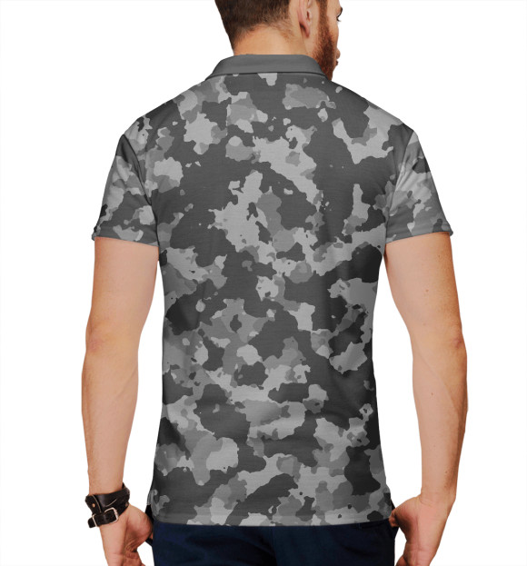 Мужское поло с притом Городской камуфляж цвета Белый Мужское поло с изображением Городской камуфляж цвета Белый