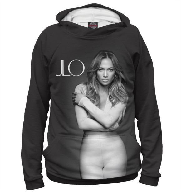 Мужское худи с изображением Jennifer Lopez цвета Белый