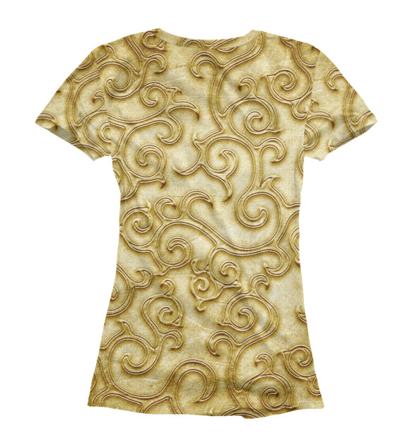 Женская футболка с изображением Золотые узоры цвета Белый