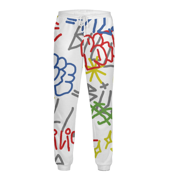 Мужские спортивные штаны с изображением Billi Eilish цвета Белый