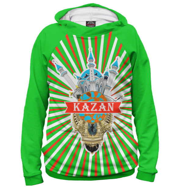 Женское худи с изображением Казань цвета Белый