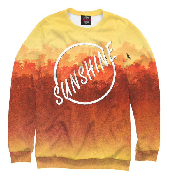 Свитшот для девочек с изображением Sunshine time цвета Белый