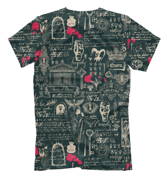 Мужская футболка с изображением Театр драмы цвета Белый