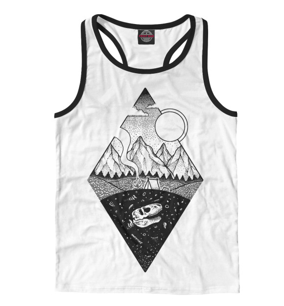 Мужская майка-борцовка с изображением Наступление ночи цвета Белый