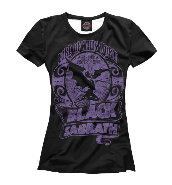 Женская футболка с изображением Black Sabbath цвета Белый