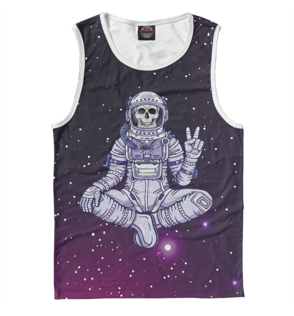 Майка для мальчика с притом Space joga цвета Белый Майка для мальчика с изображением Space joga цвета Белый