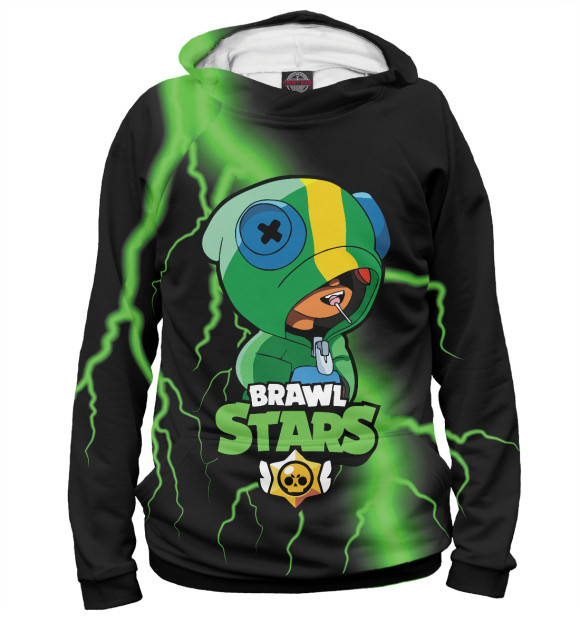 Женское худи с изображением Brawl Stars LEON цвета Белый