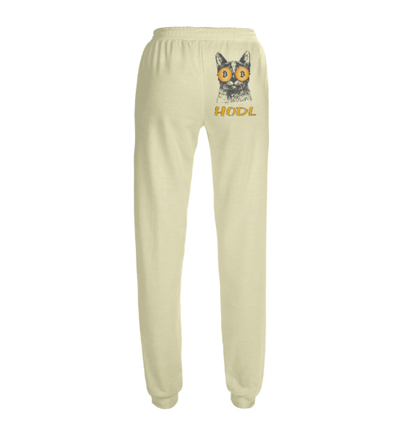 Женские спортивные штаны с изображением Кот хранитель биткоина цвета Белый