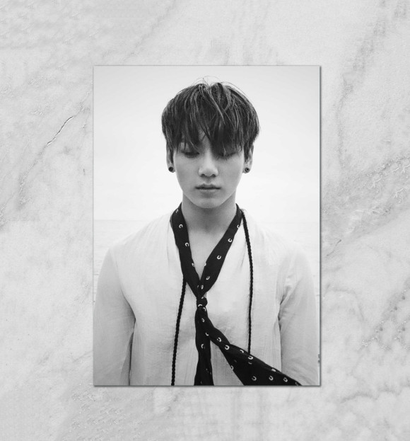 Плакат с изображением Jungkook BTS цвета Белый