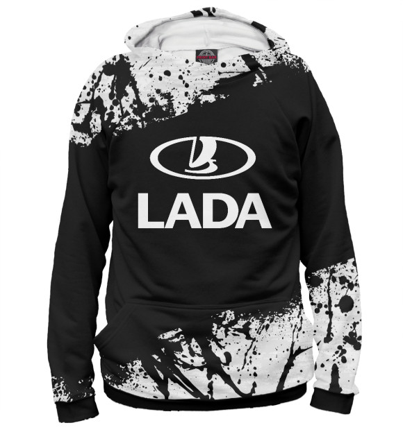 Женское худи с изображением LADA SPORT цвета Белый