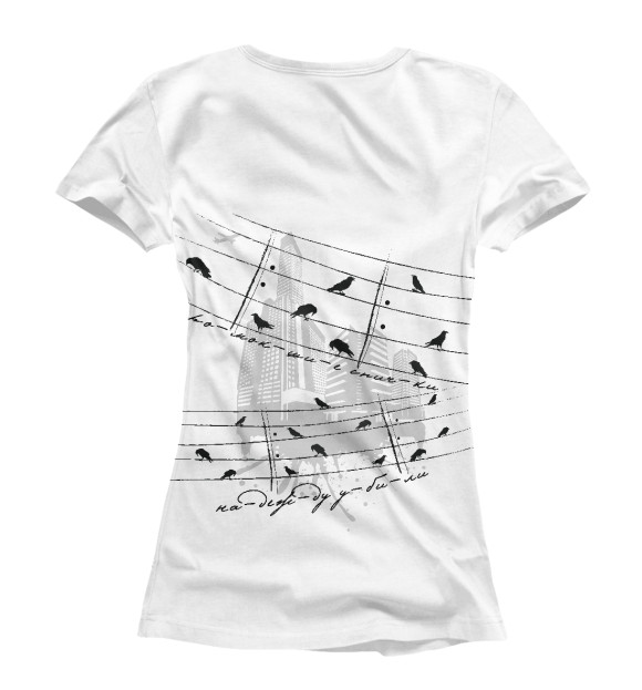 Женская футболка с изображением Вороны Москвички цвета Белый