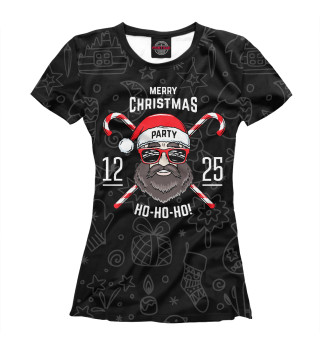 Футболка для девочек Santa Hipster