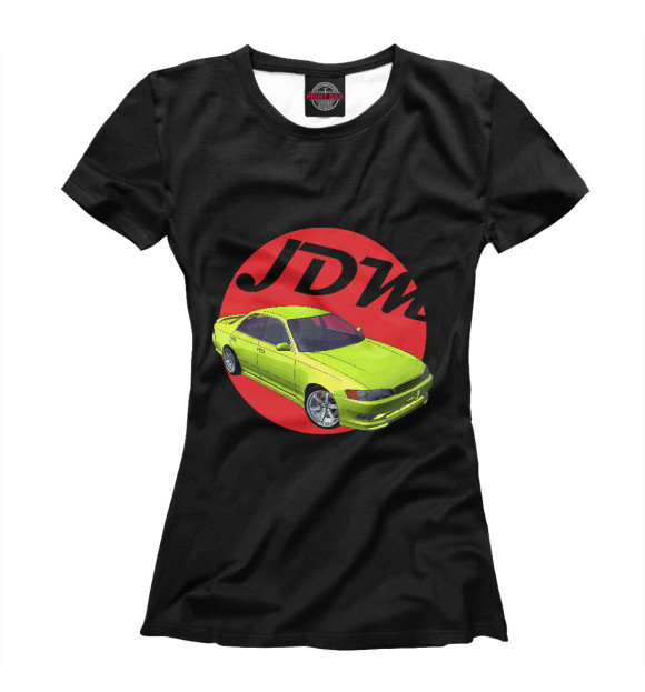Женская футболка с изображением JDM JZX90 Black цвета Белый