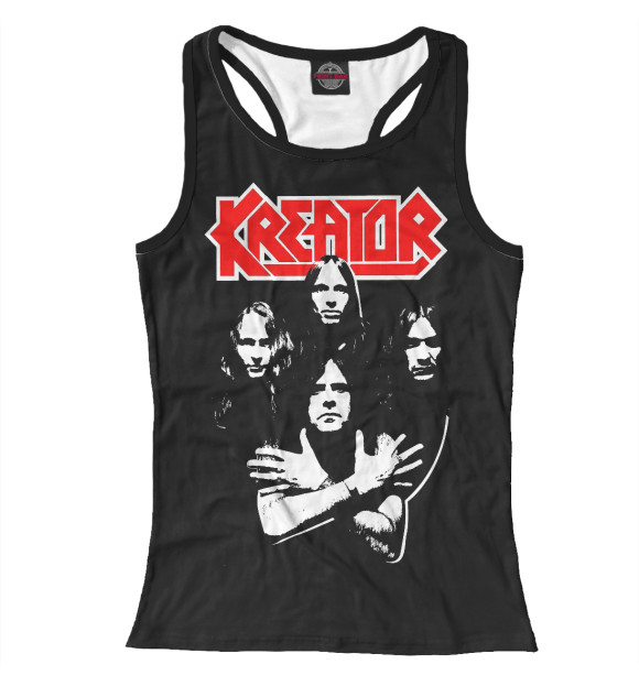 Женская майка-борцовка с изображением Kreator thrash metal band цвета Белый