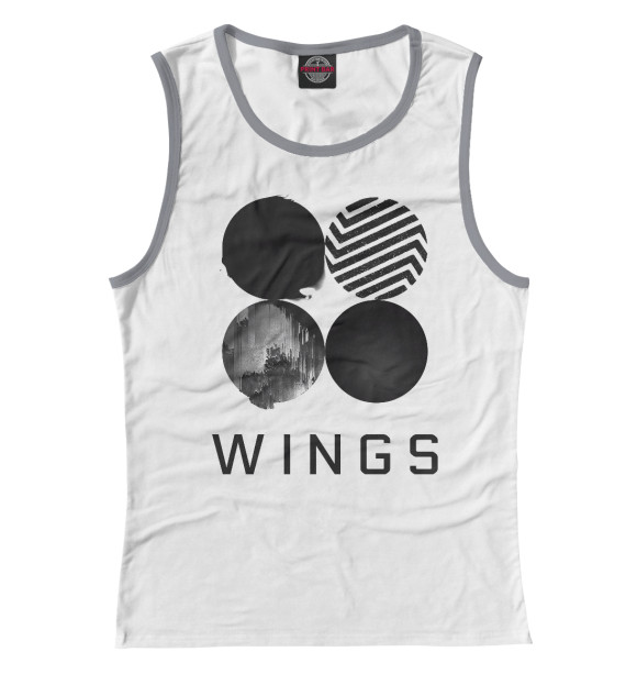 Майка для девочки с изображением Wings BTS цвета Белый