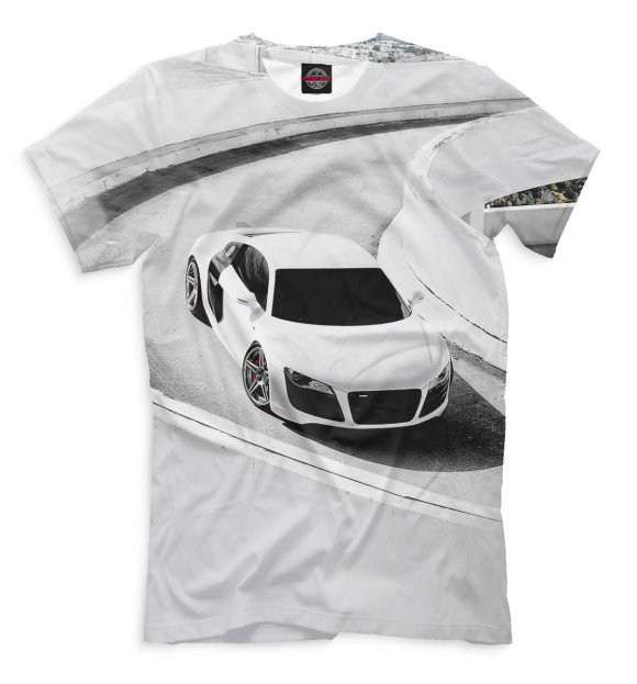 Мужская футболка с изображением Audi R8 цвета Бежевый