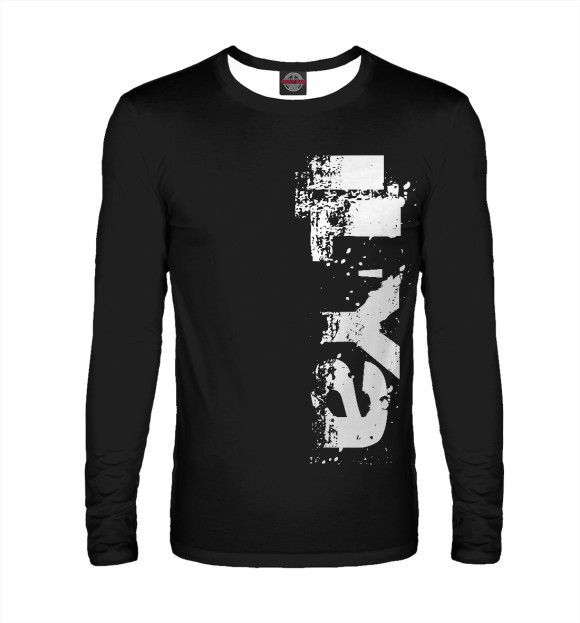 Мужской лонгслив с изображением Илья (брызги красок) цвета Белый