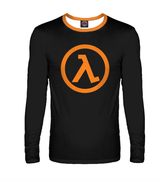 Мужской лонгслив с изображением Half Life цвета Белый