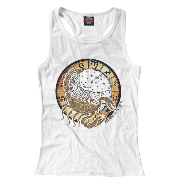 Женская майка-борцовка с изображением Скорпион цвета Белый
