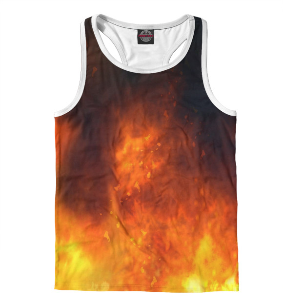Мужская майка-борцовка с изображением Пламя цвета Белый