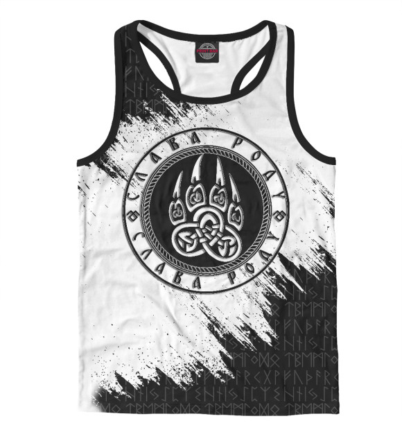 Мужская майка-борцовка с изображением Оберег Печать Велеса цвета Белый