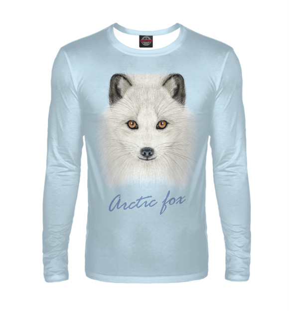 Мужской лонгслив с изображением Arctic fox цвета Белый