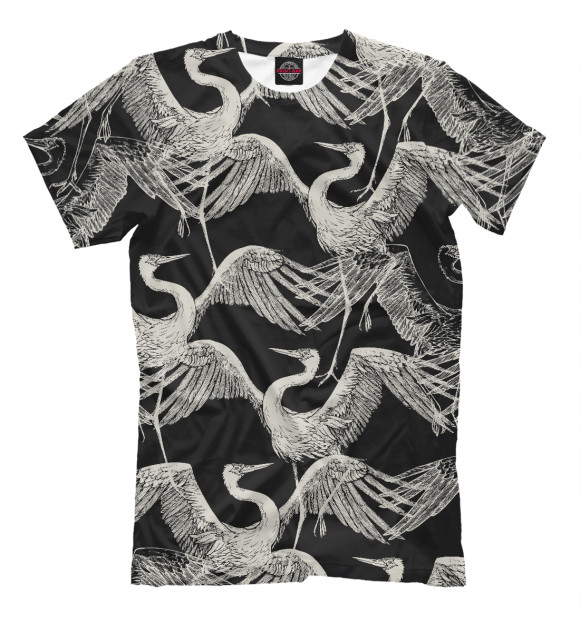 Мужская футболка с изображением Птицы цвета Серый