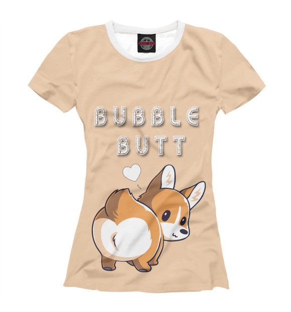 Футболка для девочек с изображением Bubble butt цвета Белый