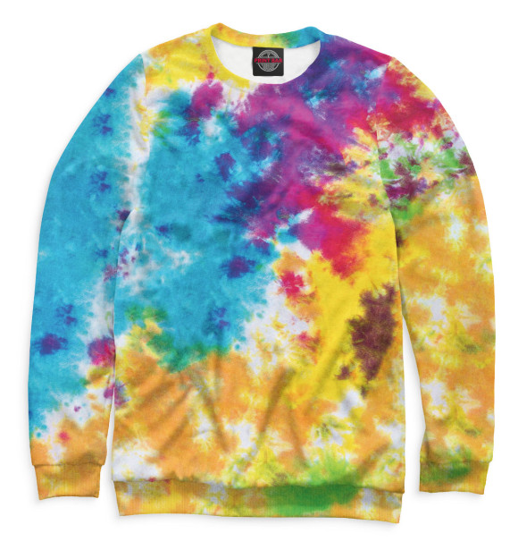 Мужской свитшот с изображением Tie-dye цвета Белый