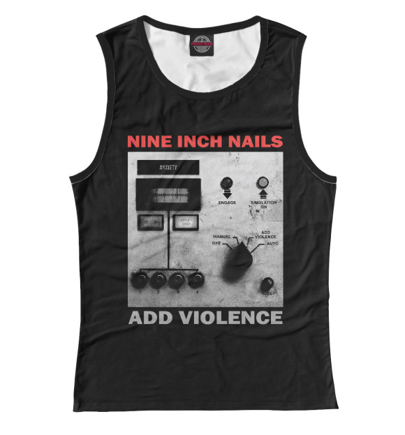 Майка для девочки с изображением Nine Inch Nails цвета Белый