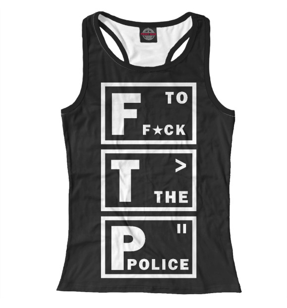 Женская майка-борцовка с изображением FTP цвета Белый