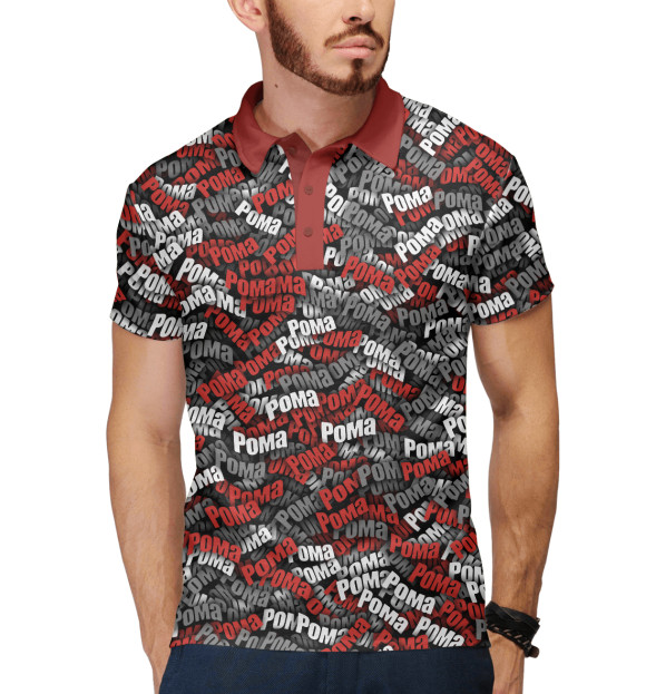 Мужское поло с притом Рома красный камуфляж цвета Белый Мужское поло с изображением Рома красный камуфляж цвета Белый