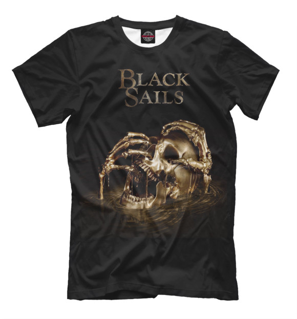 Мужская футболка с изображением Чёрные Паруса цвета Черный