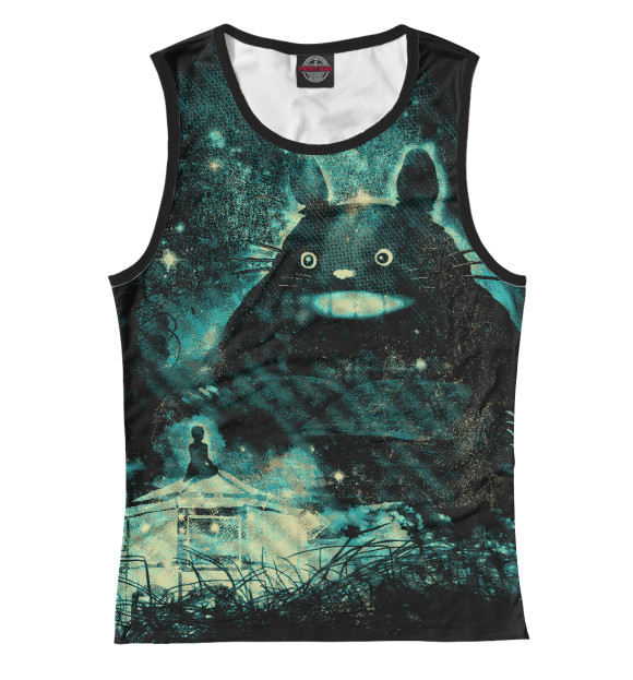 Майка для девочки с притом Мой сосед Тоторо цвета Белый Майка для девочки с изображением Мой сосед Тоторо цвета Белый