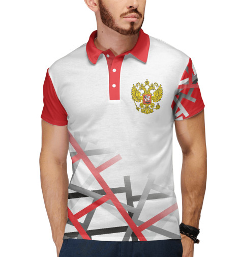 

Поло Print Bar, Белый, Символика РФ