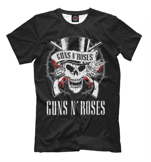 Мужская футболка с изображением Guns N’Roses цвета Черный