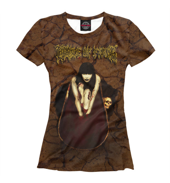 Футболка для девочек с изображением Cradle Of Filth цвета Белый