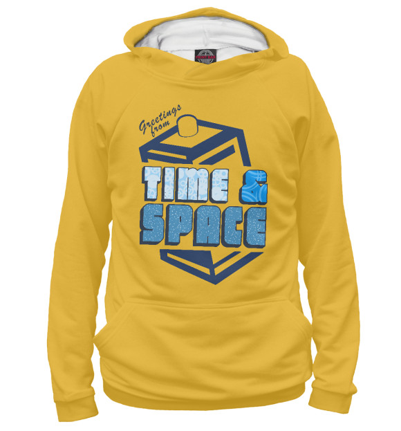 Женское худи с изображением Time & Space цвета Белый