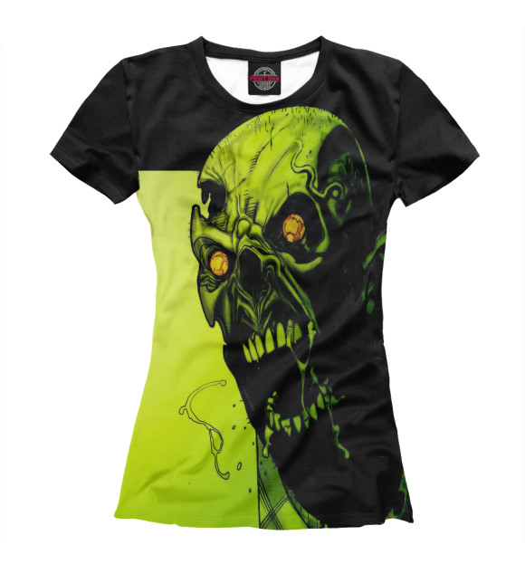 Женская футболка с изображением Монстр цвета Белый