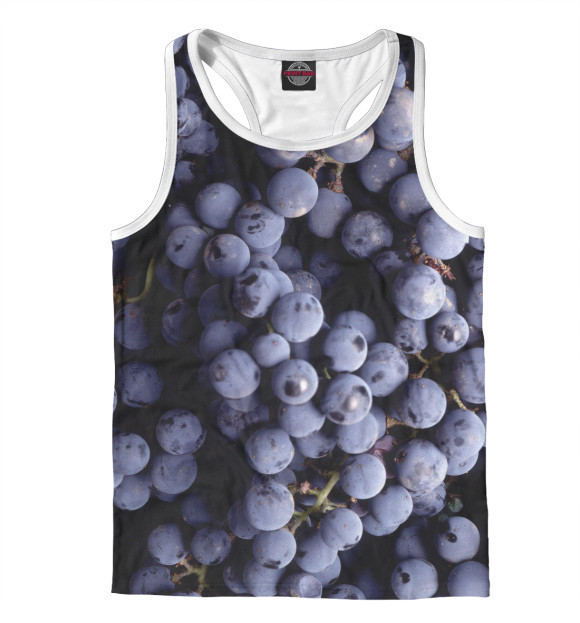 Мужская майка-борцовка с изображением Виноград цвета Белый