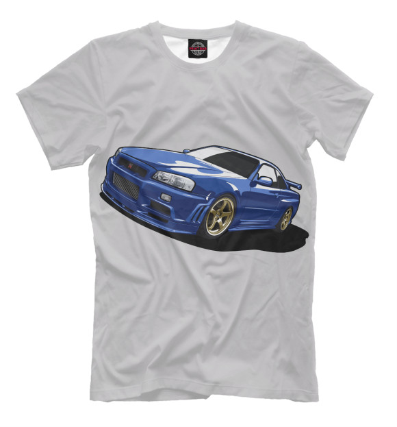 Мужская футболка с изображением Nissan Skyline цвета Бежевый