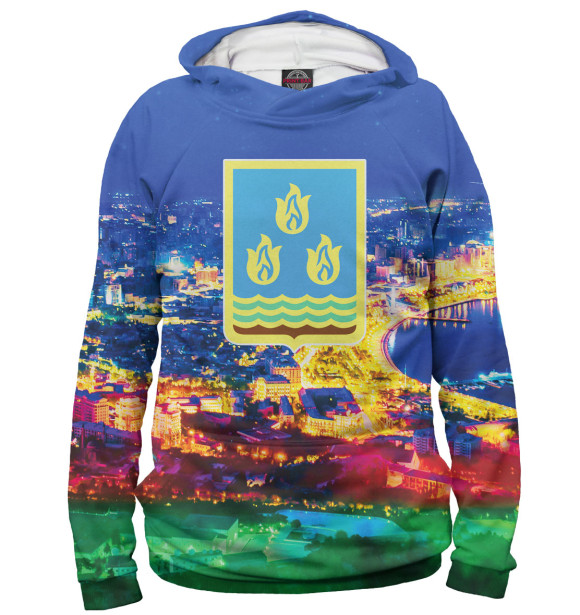 Женское худи с изображением Баку цвета Белый