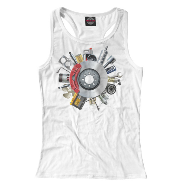 Женская майка-борцовка с изображением Радость механика цвета Белый