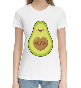 Хлопковая футболка для девочек Авокадо