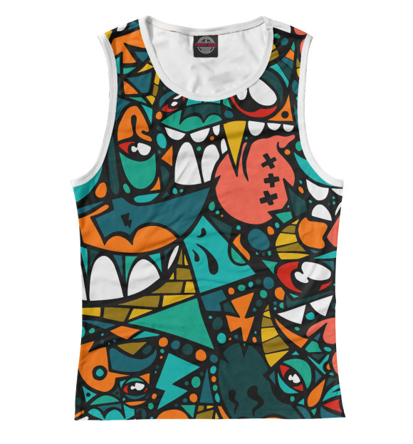 Женская майка с изображением Psychedelic цвета Белый