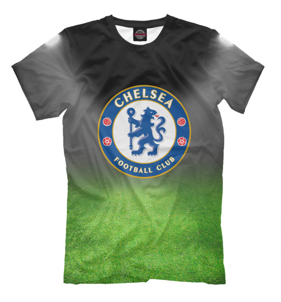 Мужская футболка с изображением FC Chelsea цвета Серый