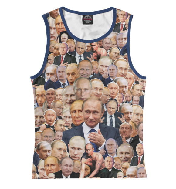 Майка для девочки с изображением Путин коллаж цвета Белый