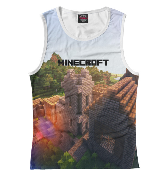 Майка для девочки с изображением Minecraft collection 2019 цвета Белый